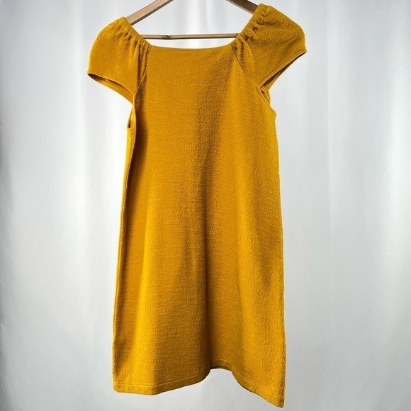 Madewell Texture & Thread Cap-Sleeve Dress in Yellow Size Extra Small - Picture 6 of 9